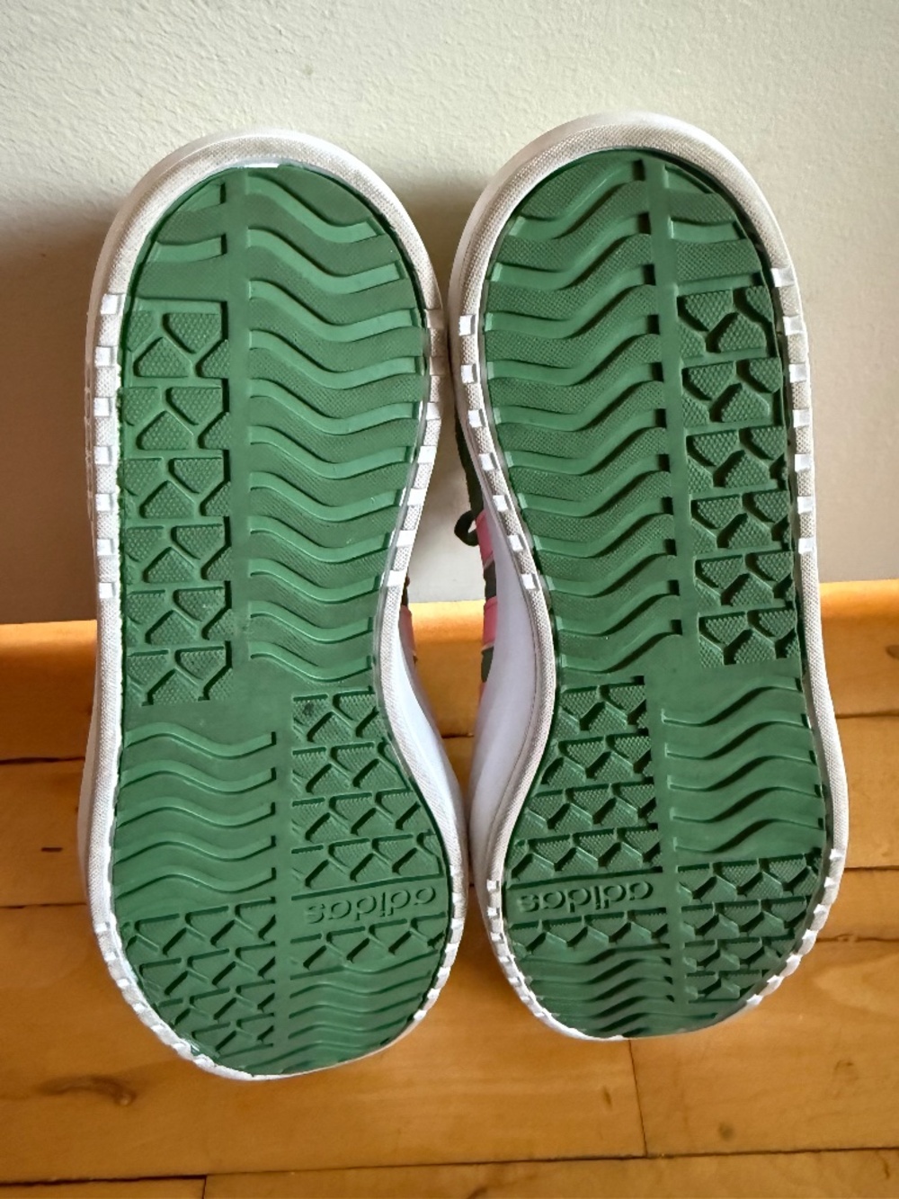 Adidas VL Court Green Suede Pink Stripe Sneakers Women's 7 - Picture 5 of 5